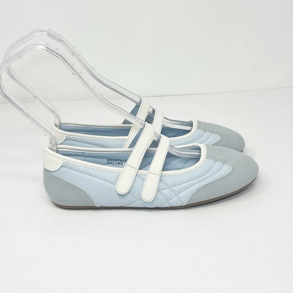 ShuShop Salome Ballet Sneakers Women's 7.5 Blue Mary Jane Flats Preppy Sporty